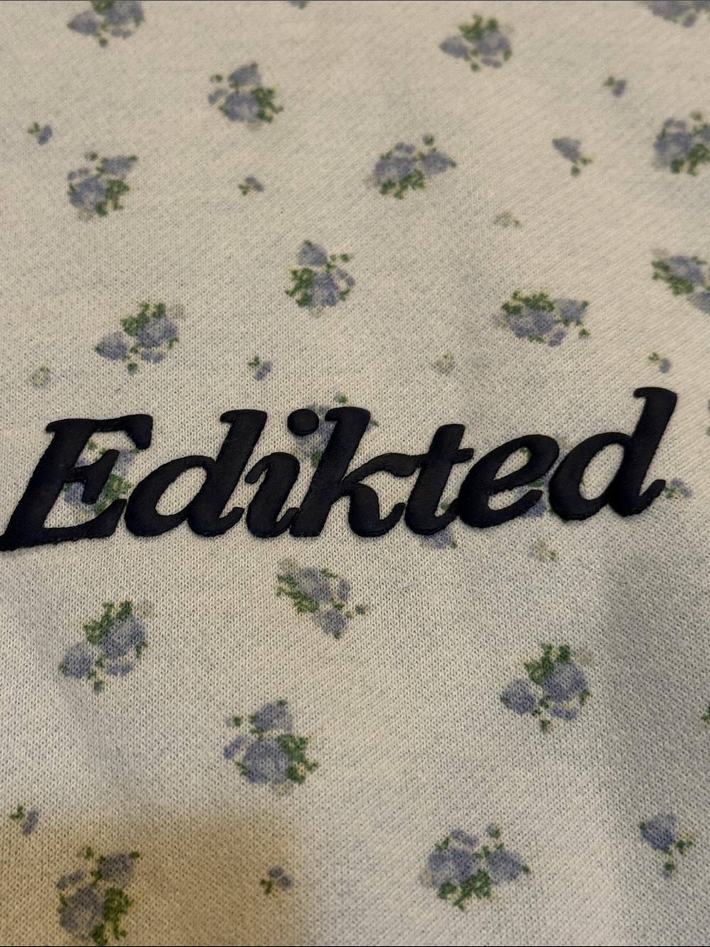 Edikted Pastel Blue Mini Floral Hoodie Womens size XS - Picture 6 of 10
